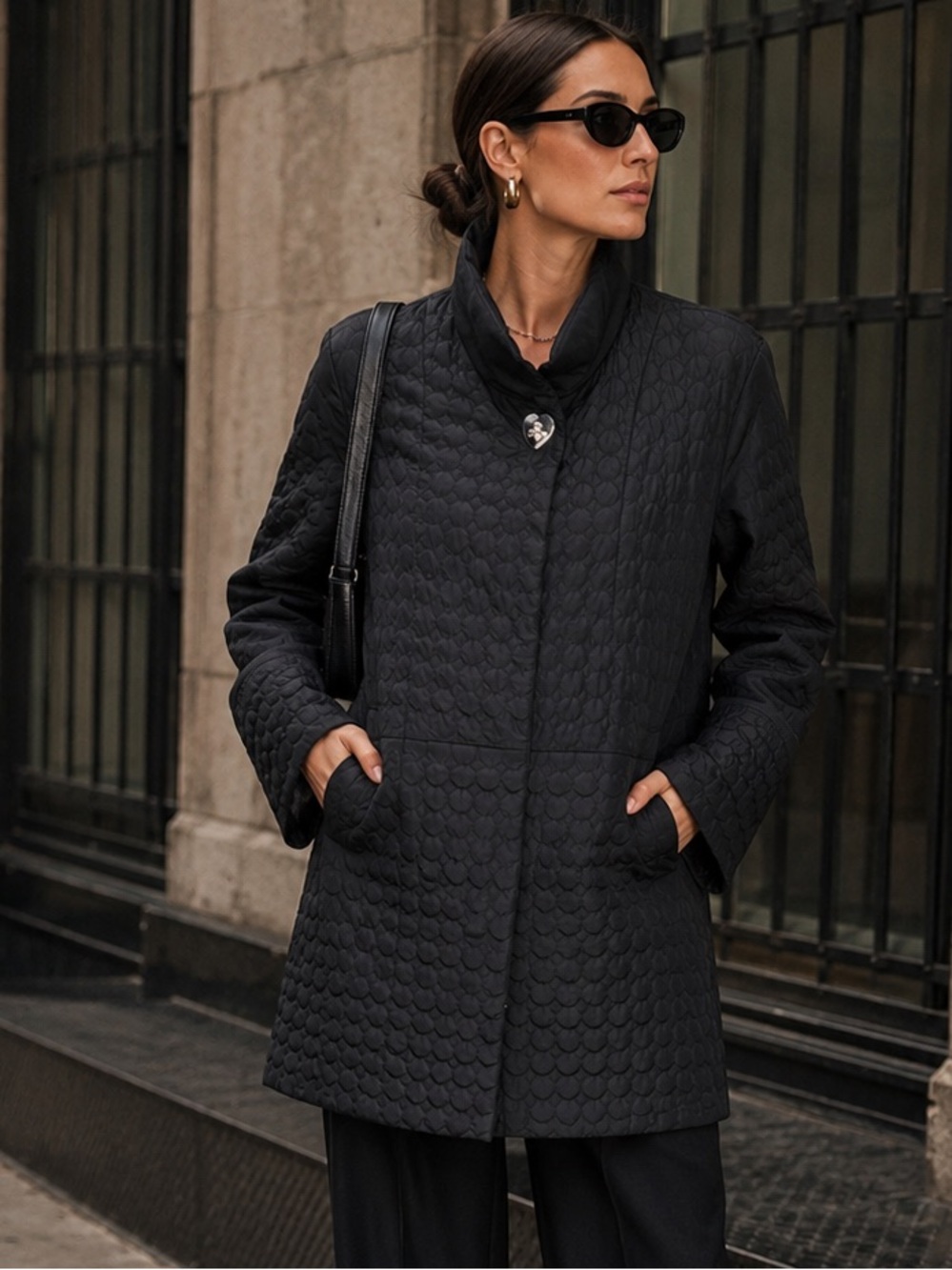 BETSEY JOHNSON Downtown NYC Style Lightweight Black Quilted Puffer Coat, XL